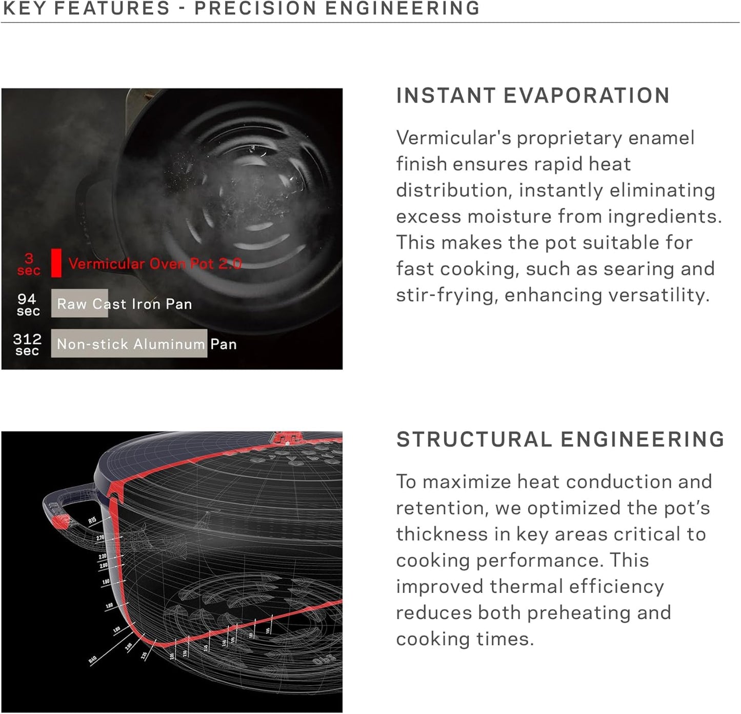 Vermicular Oven Pot 2.0 | Lightweight Enameled Cast Iron Pot | 26cm (5.9 Qt) | Non-Toxic | Induction-compatible | Dutch Oven | Made in Japan | Oyster Gray