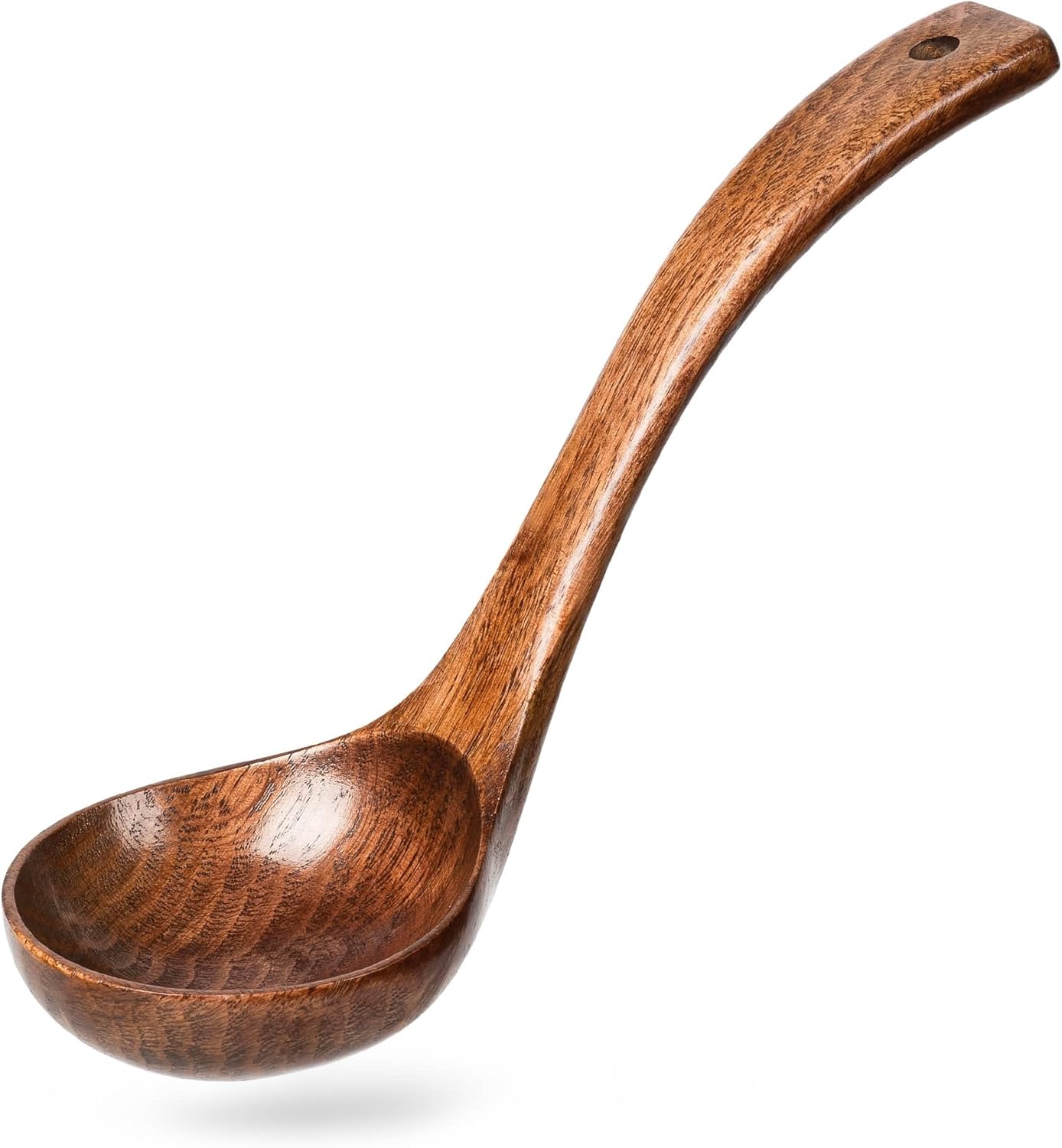 Wooden Soup Ladle, 10.8" Handle, 3.0 fl oz Large Scoop Utensil for Serving & Cooking, Hardwood Wooden Ladle – Wood Spoon for Soup Natural and Sustainable