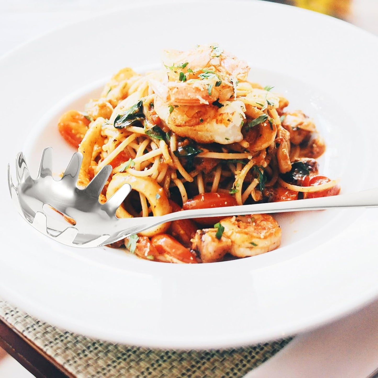 Noodle Spoon Steel Stainless Steel Pasta Spoon：spaghetti Spoon Spaghetti Server Pasta Fork - Spaghetti Fork for Home Kitchen Restaurant