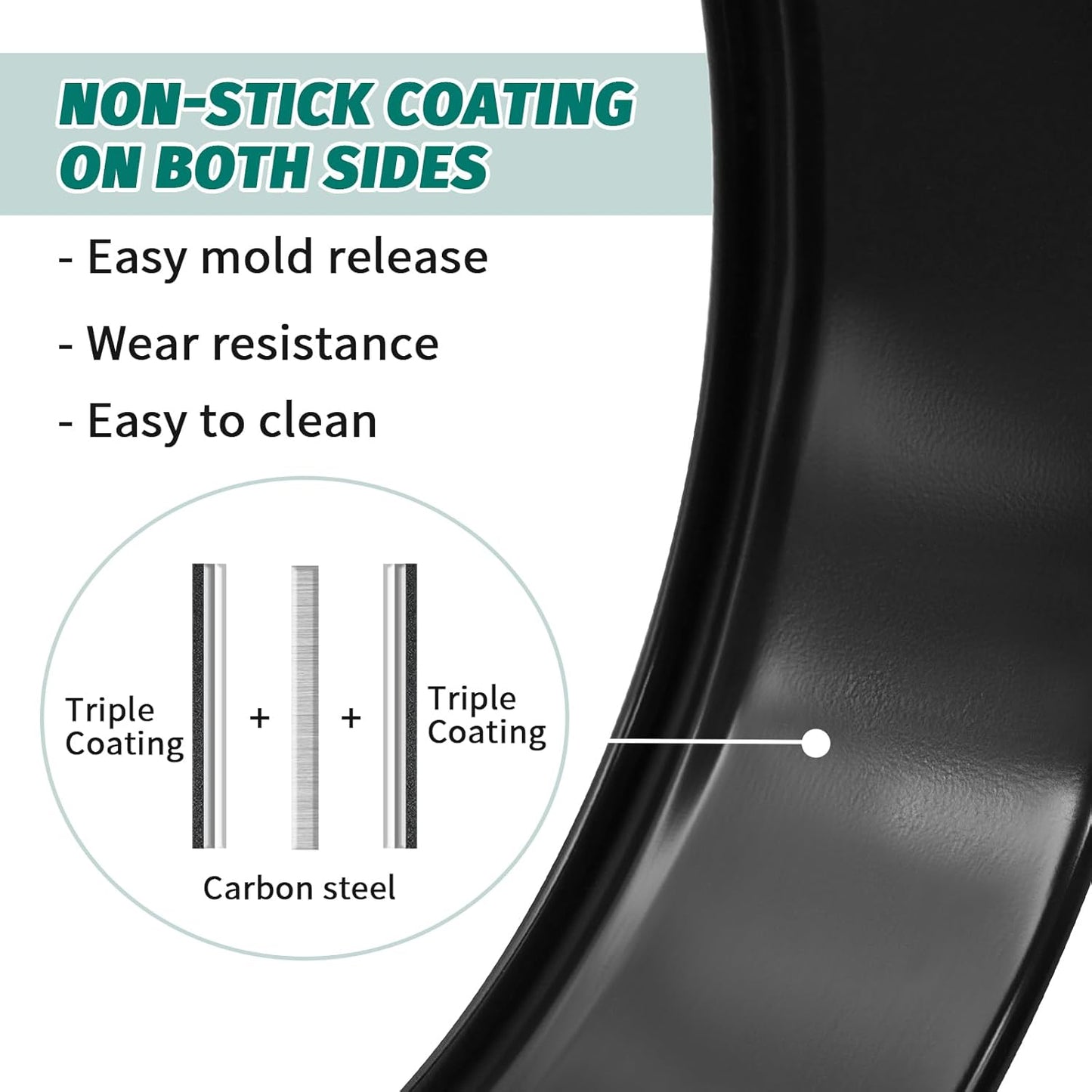 SHIKORI Cake Pan Set for Baking, Non-Stick Springform Pans Set of 3 (4, 7, 9 inch), Round Cake Pans,Cheesecake Pan, Leak-Proof Cake Pans with Removable Bottom-Black 3 Pcs