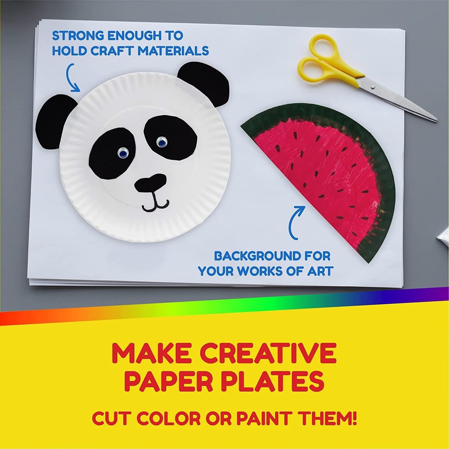 Hygloss Products 9" White Paper Plates - Uncoated - Use for Foodware, Events, Activities, Crafts Projects and More - Environmentally Friendly - Recyclable and Disposable - 9-Inches - Bulk-1200 Pack