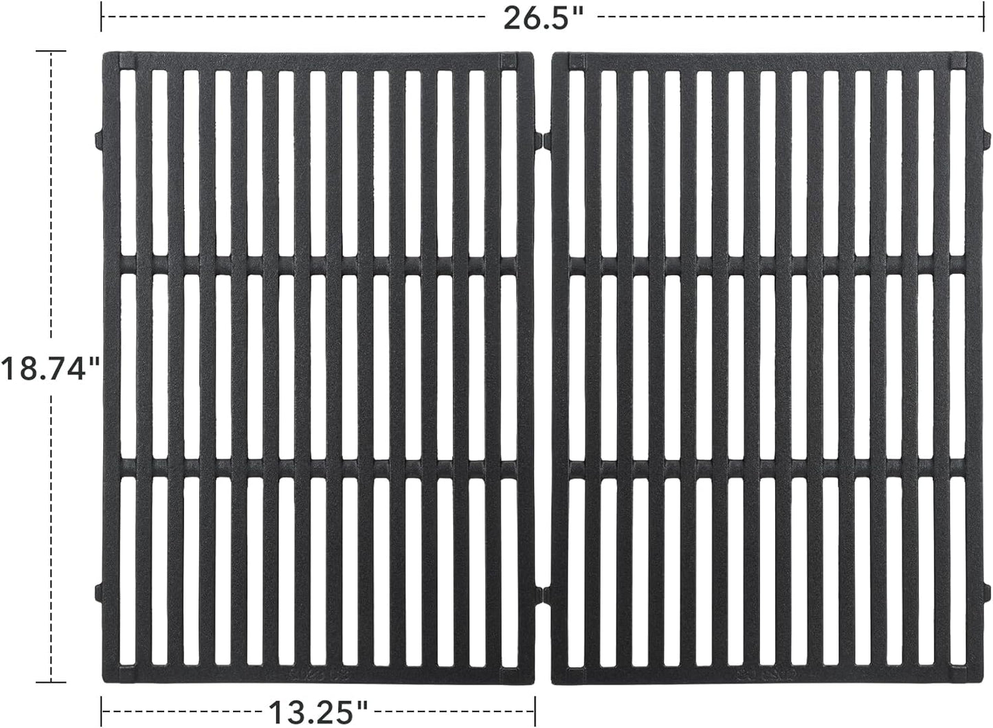 Stanbroil Cast Iron Cooking Grate for Weber Genesis II and Genesis II LX 300 Series Gas Grills - Grill Grid Grate for Weber Genesis 2022 - Replacement Parts for Weber 66095, Set of 2