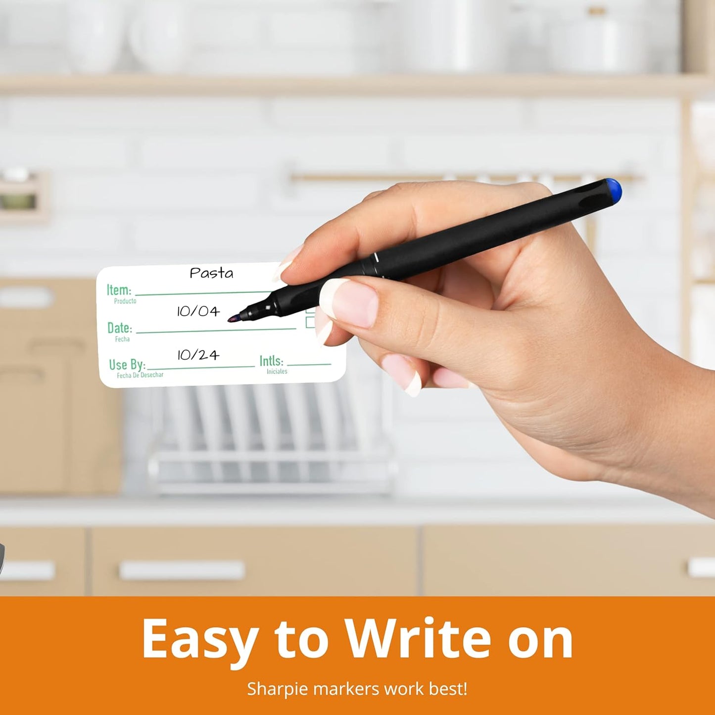 2x1 Removable Food Labels for Containers, 1000 Freezer Food Labels Stickers, Bottle Labels for Storage Bins, Sticker Labels for Food Containers, Removable Labels Easy Peel Off (1000, Green)