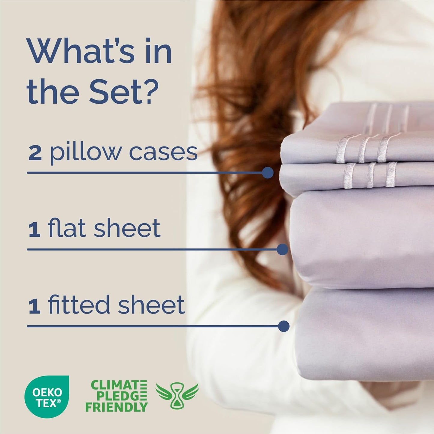 King Size 4 Piece Sheet Set - Comfy Breathable & Cooling Bed Sheets Set - Hotel Luxury Bedding for Women, Men, Kids, Teens, Boys & Girls - Deep Pockets, Soft, Wrinkle Free - Oeko-Tex - Light Lavender