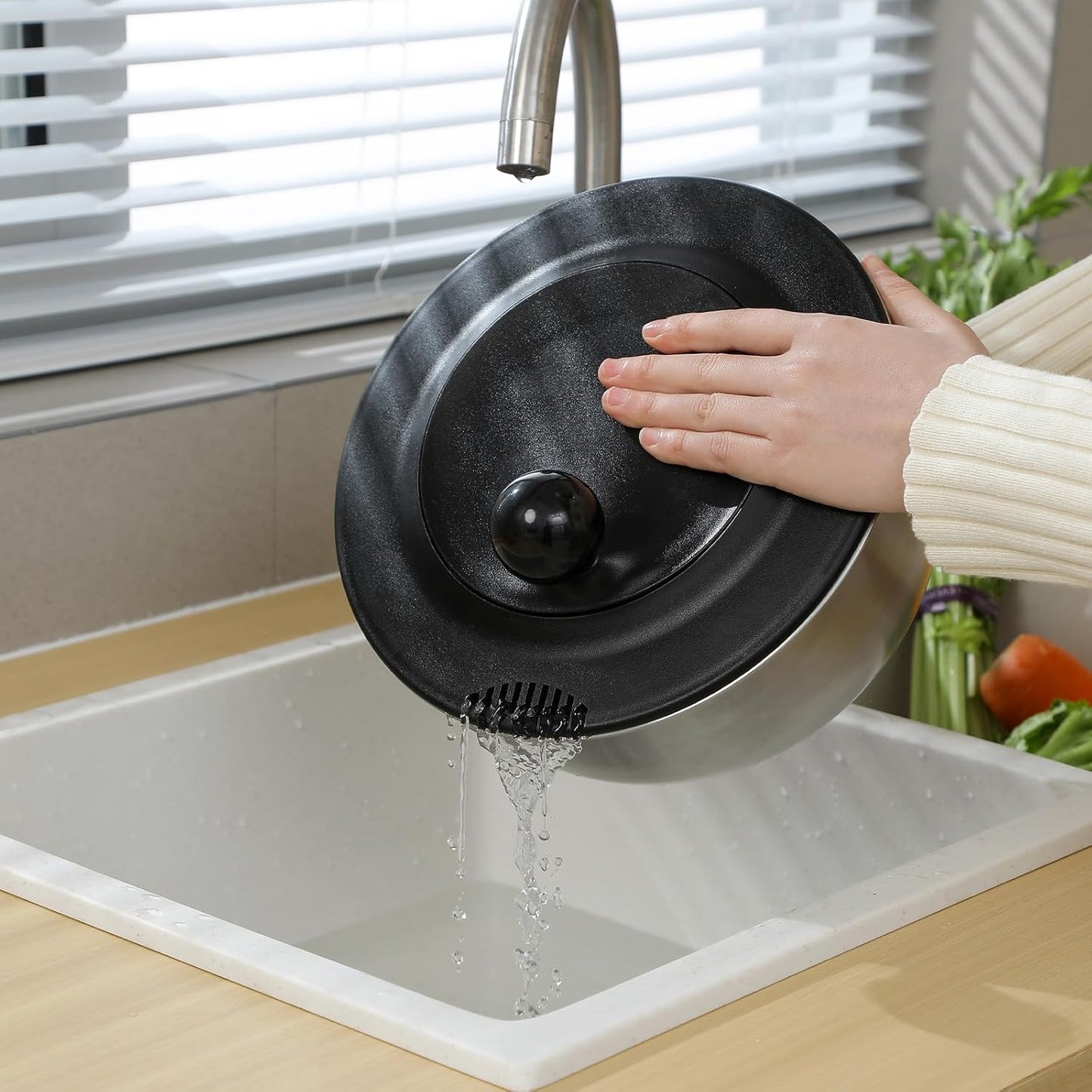 supernal Salad Spinner Stainless Steel Large,Vegetable Washer with 5.3 Qt Bowl,Salad Chopper Bowl,Nesting Bowls with Graters,Large Mixing Bowl Bowls for Kitchen With 5 Grater