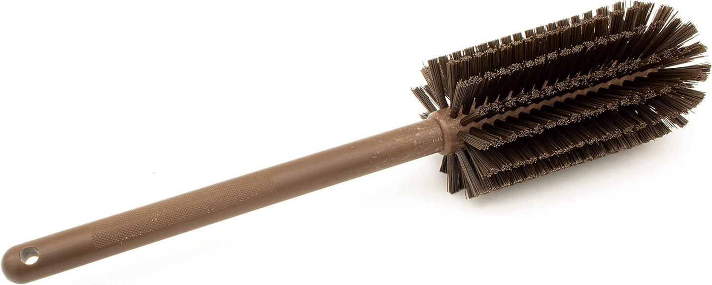 SPARTA Large Water Bottle Brush Ideal for Wide-Mouth Jars, Bottles and Tumblers, Dishwashing Tool with Handle for Home and Commercial Kitchens, Plastic, 16 Inches, Brown