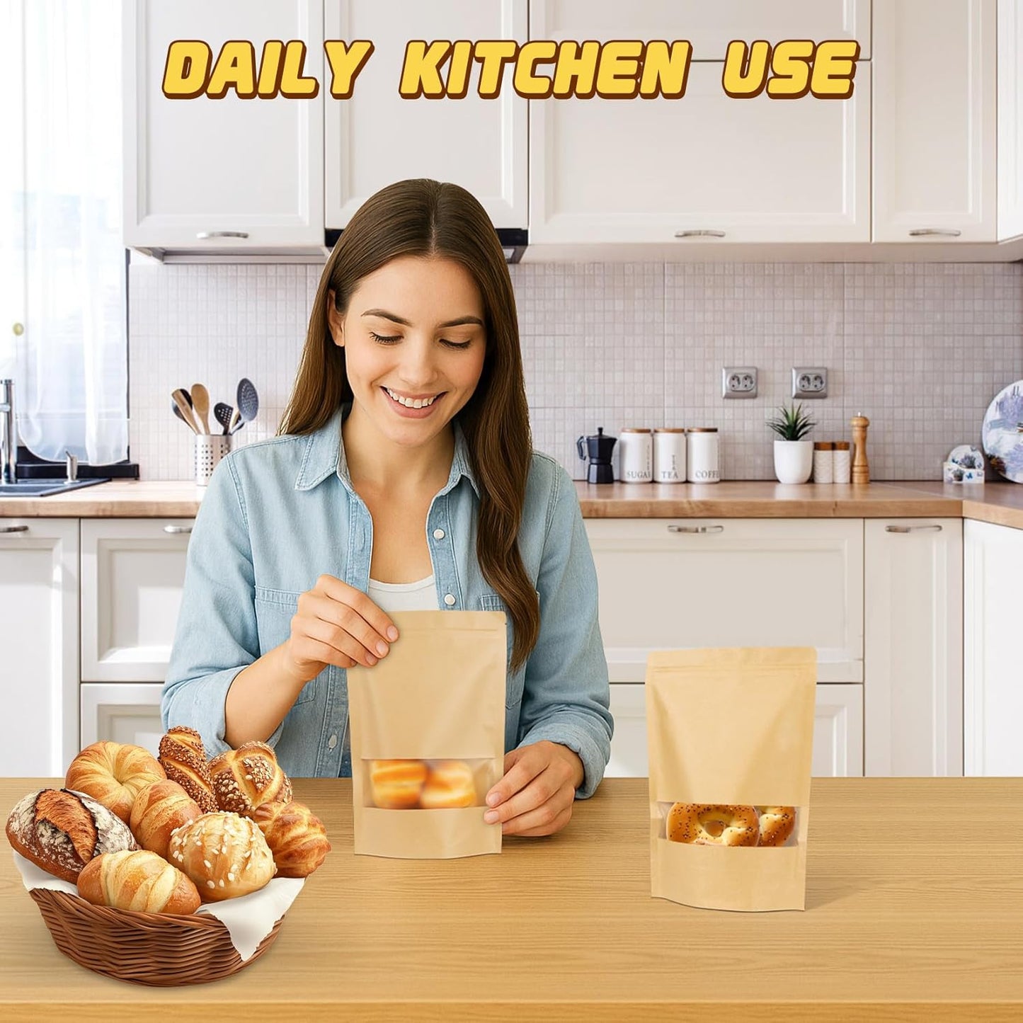 Jetmore-50pack-Smell-Proof-Bag, Zip Lock Pouches with Window, Resealable Bags for Small Business, Small Sealable Bags for Packaging Snack, Coffee, Spice, Candy, Trail Mix, Wax, Mylar Bags 3.5