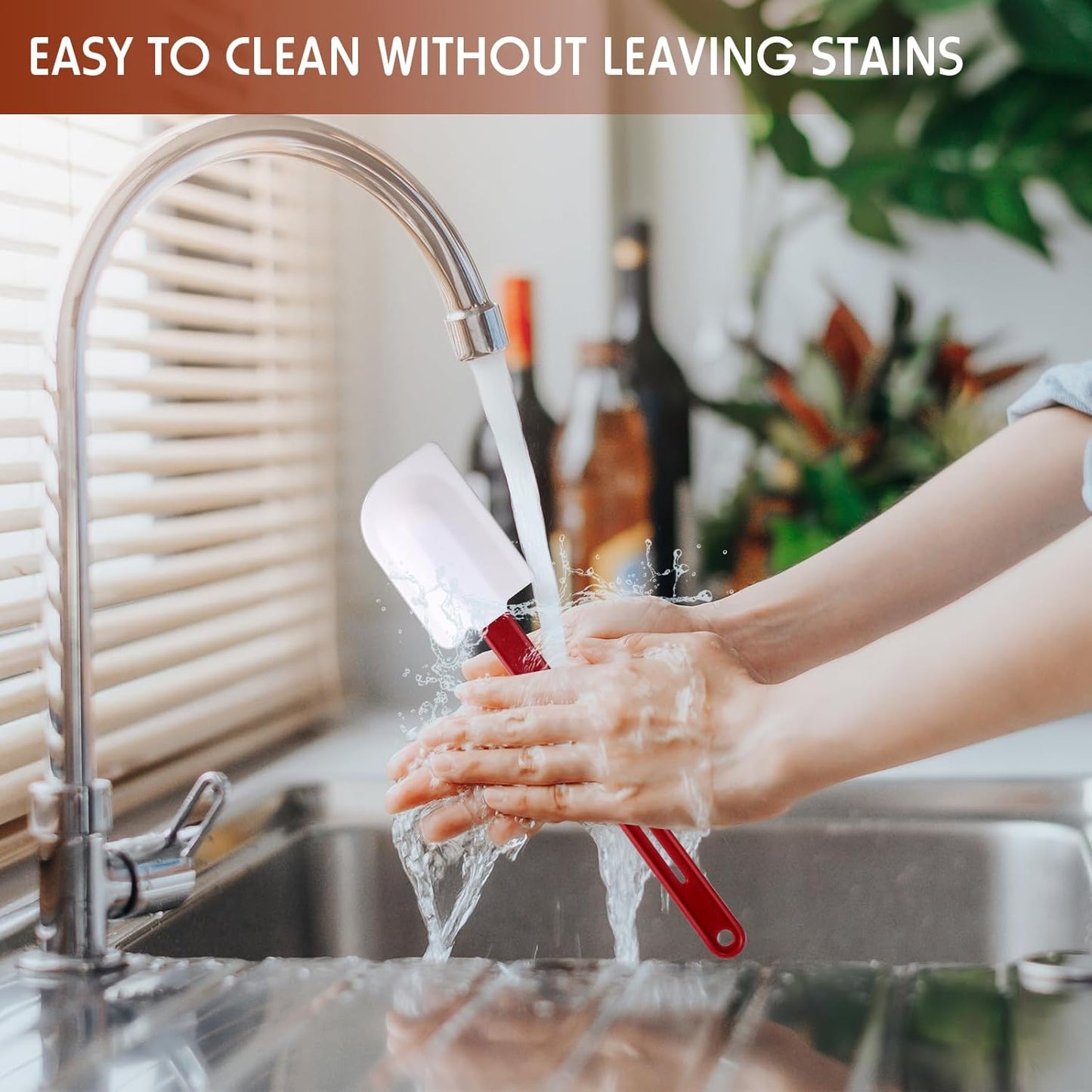 Norme 4 Pcs High Temp Silicone Spatulas Heat Resistant Rubber Spatula Commercial Silicone Scraper with Handle for Kitchen Cook Baking Mixing Utensil, Dishwasher Safe (14 Inch,16.5 Inch)