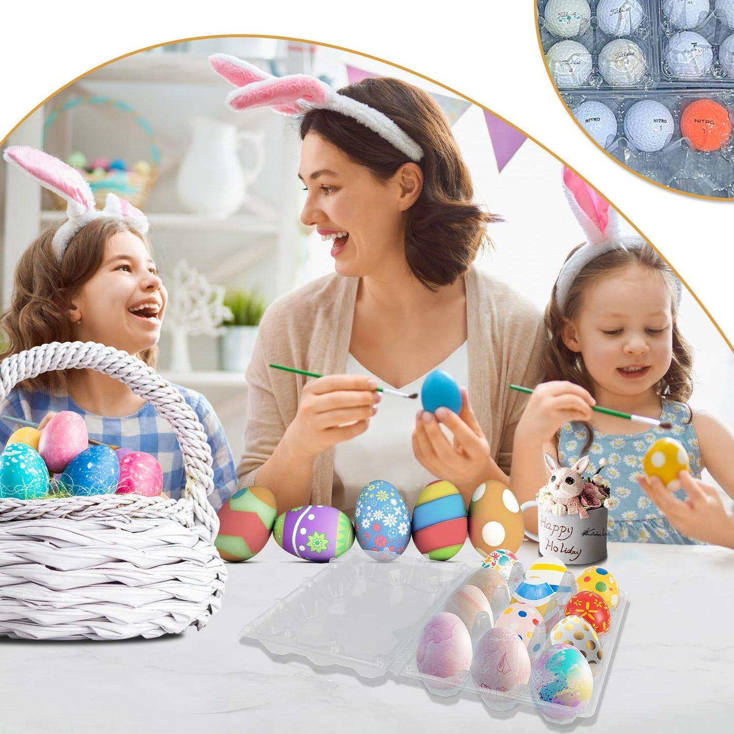 100 Pack Bulk Egg Cartons, Clear Plastic Chicken Egg Holders, Egg Tray Carton Holder for Home & Kitchen, Farm & Market Use, An Eco-Friendly Egg Storage Solution, 12 Grids(Medium Size)