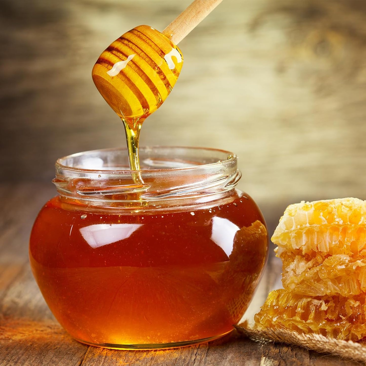 22 PCS Wooden Honey Sticks Dipper 6 Inch, Individually Wrapped Mini Honeycomb Honey Stirrer Stick For Honey Jar Dispense Drizzle Honey and Wedding Party Favors Gift