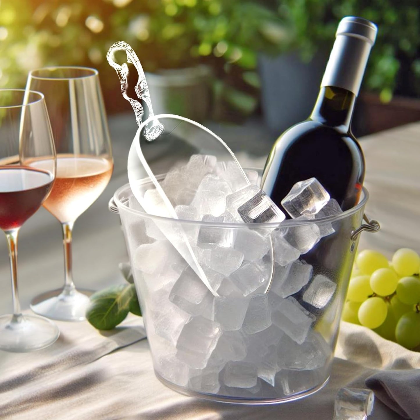 Amazing Abby - Elsa - 24-Ounce Plastic Ice Scoops (Set of 4), Plastic Utility Scoops, BPA-Free, Food-Grade, Shatter-Proof, Good for Kitchen and Restaurant, Perfect for Home and Commercial Use