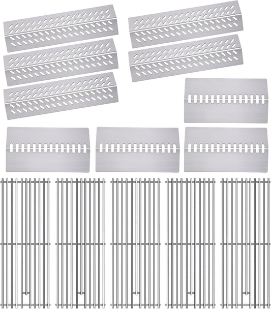 9MM 16517 Grill Grates 16GA Grill Heat Plates for 16631 16520 Bull Grill Replacement Parts, BBQ Bull Brahma 5 Burner 57568, 57569, 57568CE, 57568AGA, 57569CE, 57569AGA, Stainless Steel Grids