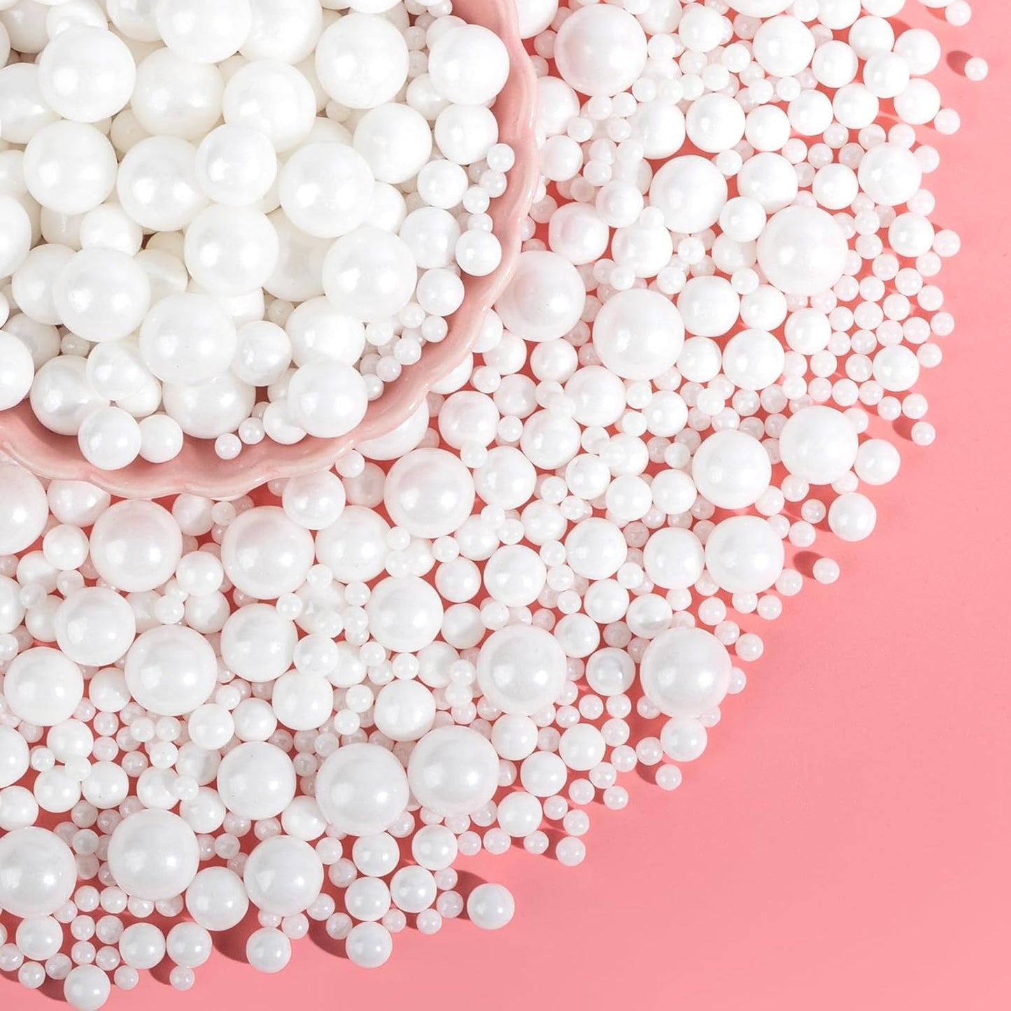 Edible White Pearl Sprinkles for Cake Decorating,Edible Pearl Sugar Mix Size 130g/4.58oz,Baking Candy Decorations,Cupcake Toppers,Cookie Donuts Ice Cream Dessert Decorating,Wedding Birthday Party Valentines Christmas Supplies