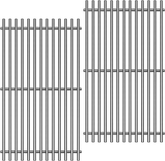 9MM 304 Stainless Steel Grill Grates for Weber Spirit E-210 E-220 S-210 S-220 Gas Grills with Front-Mounted Control 7637 Grill Replacement Parts for Weber Spirit I & II 200 Series 17.5 inch