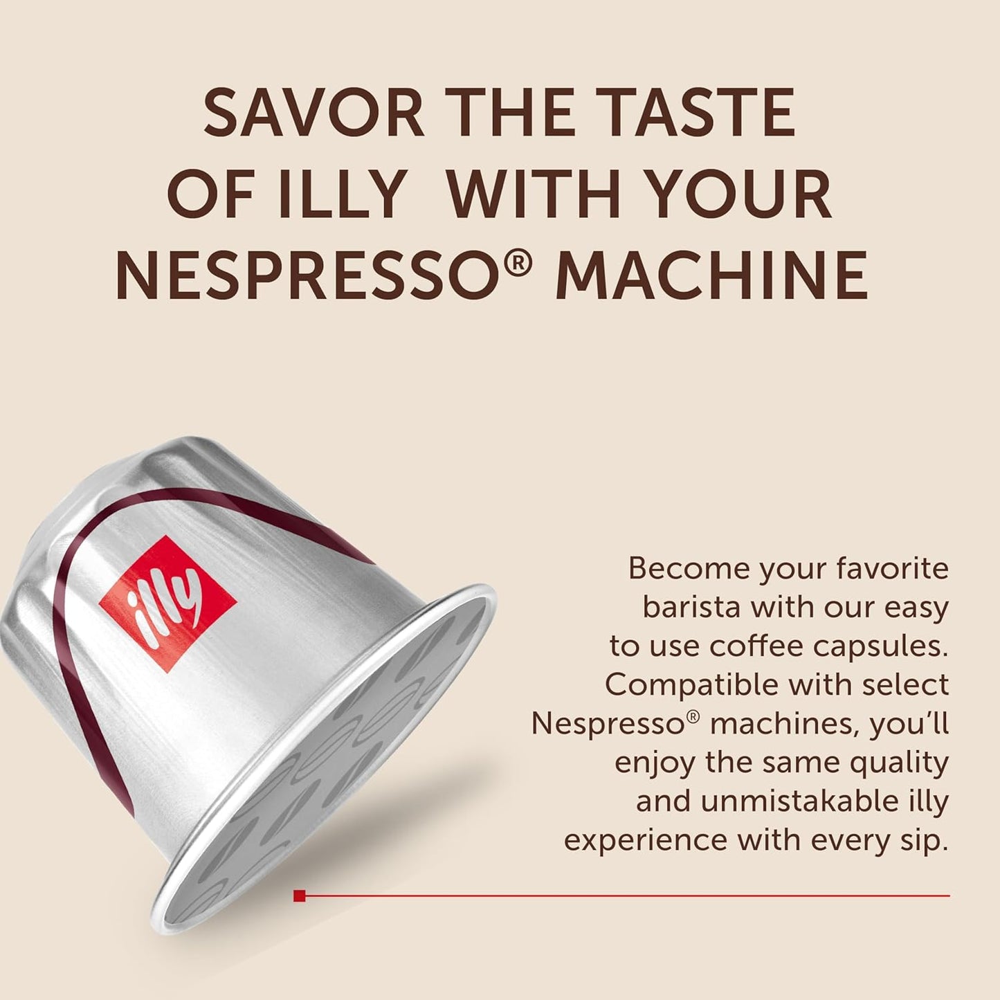 illy Aluminum Espresso Capsules - Compatible with Nespresso Machines - Intenso Lungo Roast Coffee- Bold & Full of Flavor - Notes of Cocoa and Dried Fruit - Single Serve Capsules - 10 Count (Pack of 5)