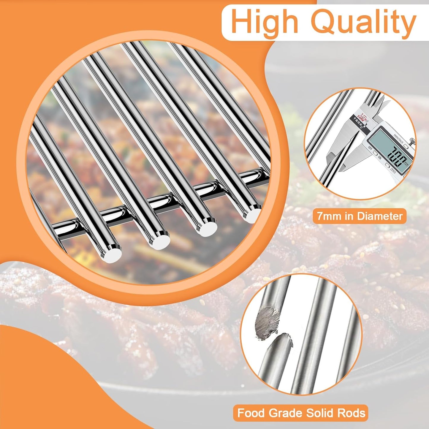 66802 Genesis II GS4 Grill Grates for Weber 3 Burner Genesis 2 GS4 Grill Parts Replacement Weber Genesis II/II LX 300 SER II E310 E315 Accessories 66095 Genesis 300 (2022 YRS) Stainless Steel 18.8''L