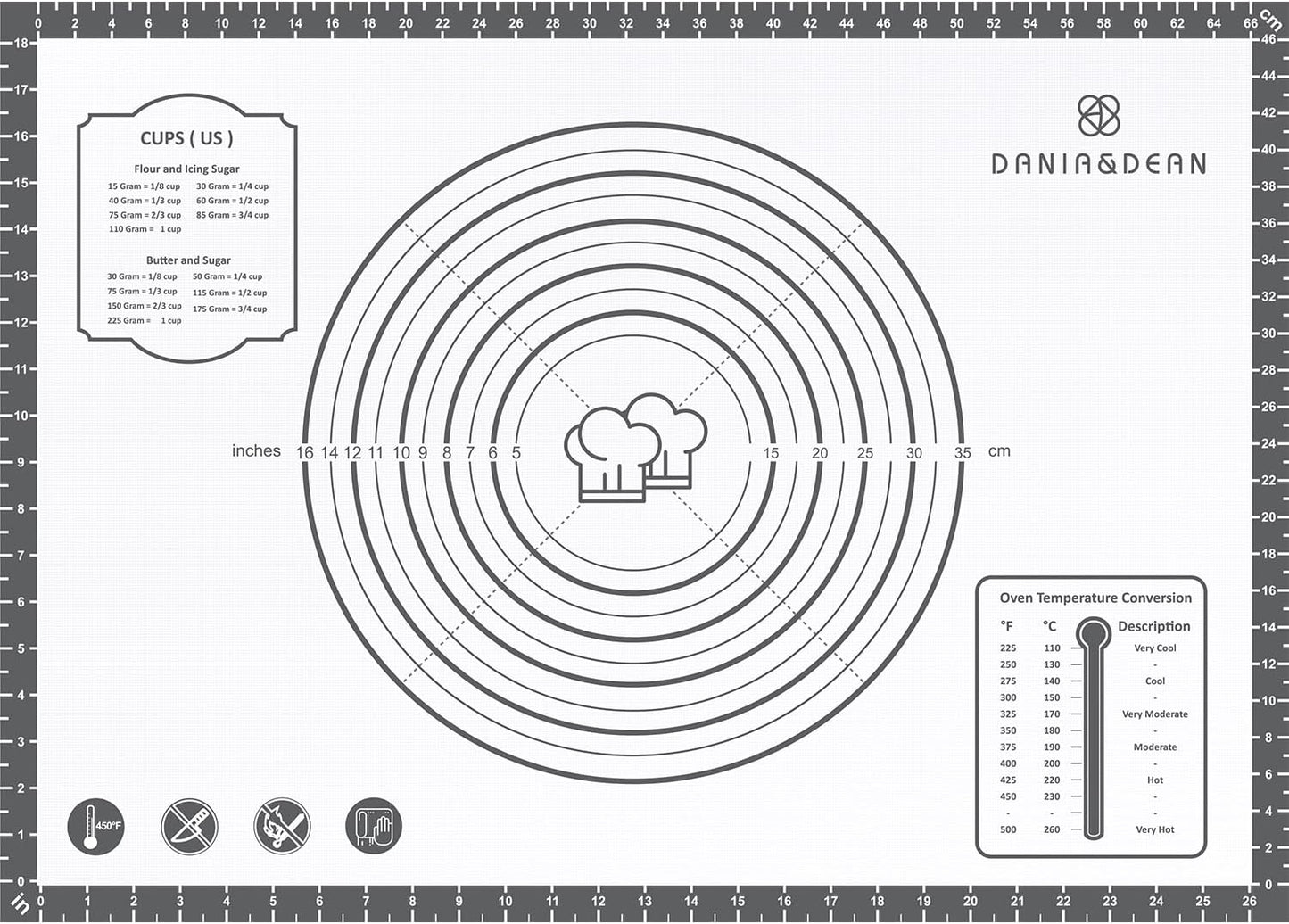 Silicone Mat, 28 x 20inch Extra Large Non-stick Pastry Baking Mat with Measurement, Resuable Thick Cookie Sheet Counter Mat, Dough Rolling Mat, Oven Liner, Fondant/Pie Crust Mat