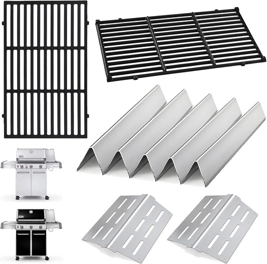 Genesis Grill Parts for Weber Genesis 300 Series Grills with Front Control Knob, 17.5" Flavorizer Bars 7620 Heat Deflectors 7622 Grill Grate 7524 for Weber Genesis E310 E320 E330 S310 S320 S330