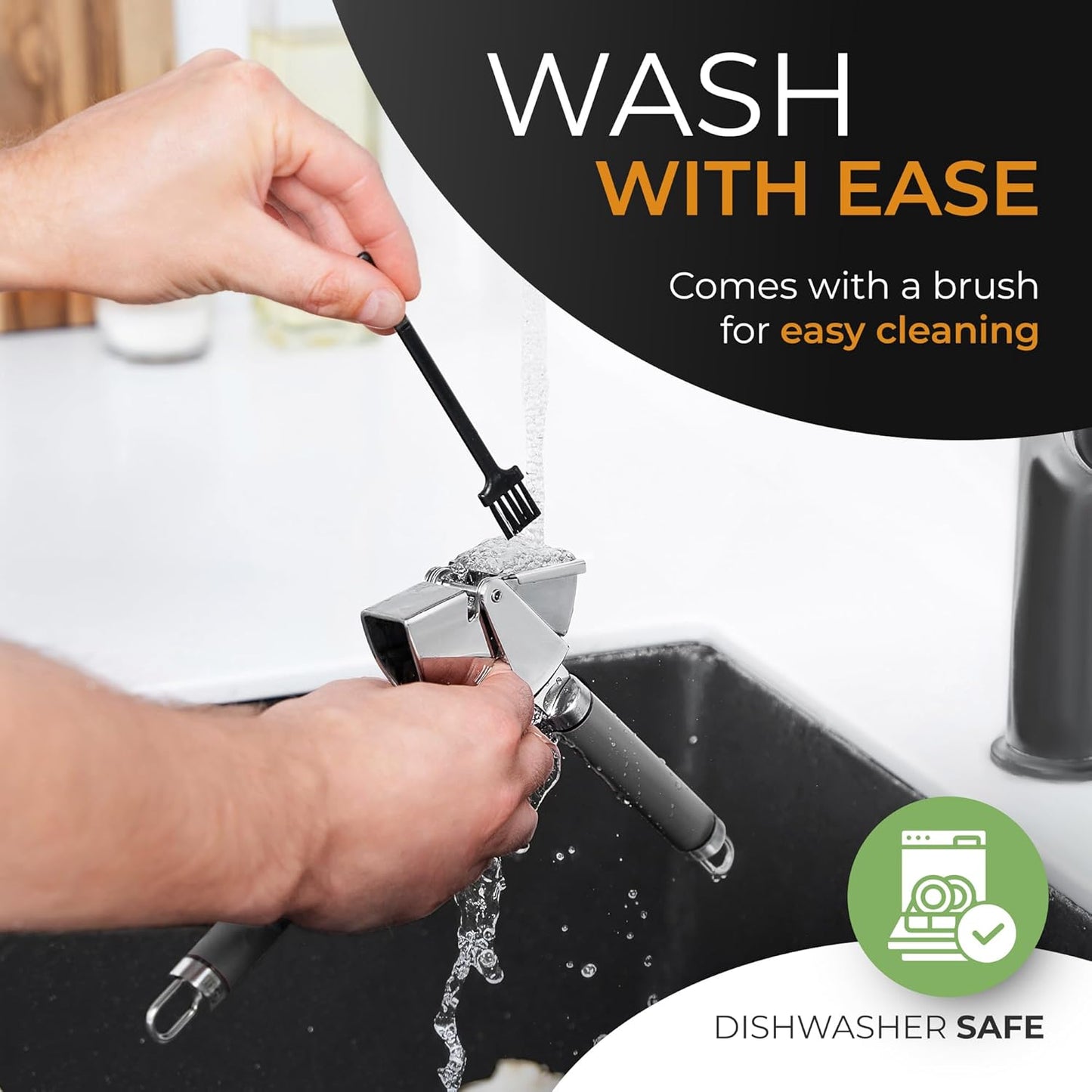 ORBLUE Garlic Press Stainless Steel - Premium Professional Grade Garlic Mincer, Crusher & Peeler Set - Easy Clean, Dishwasher Safe & Rust-proof, Gray