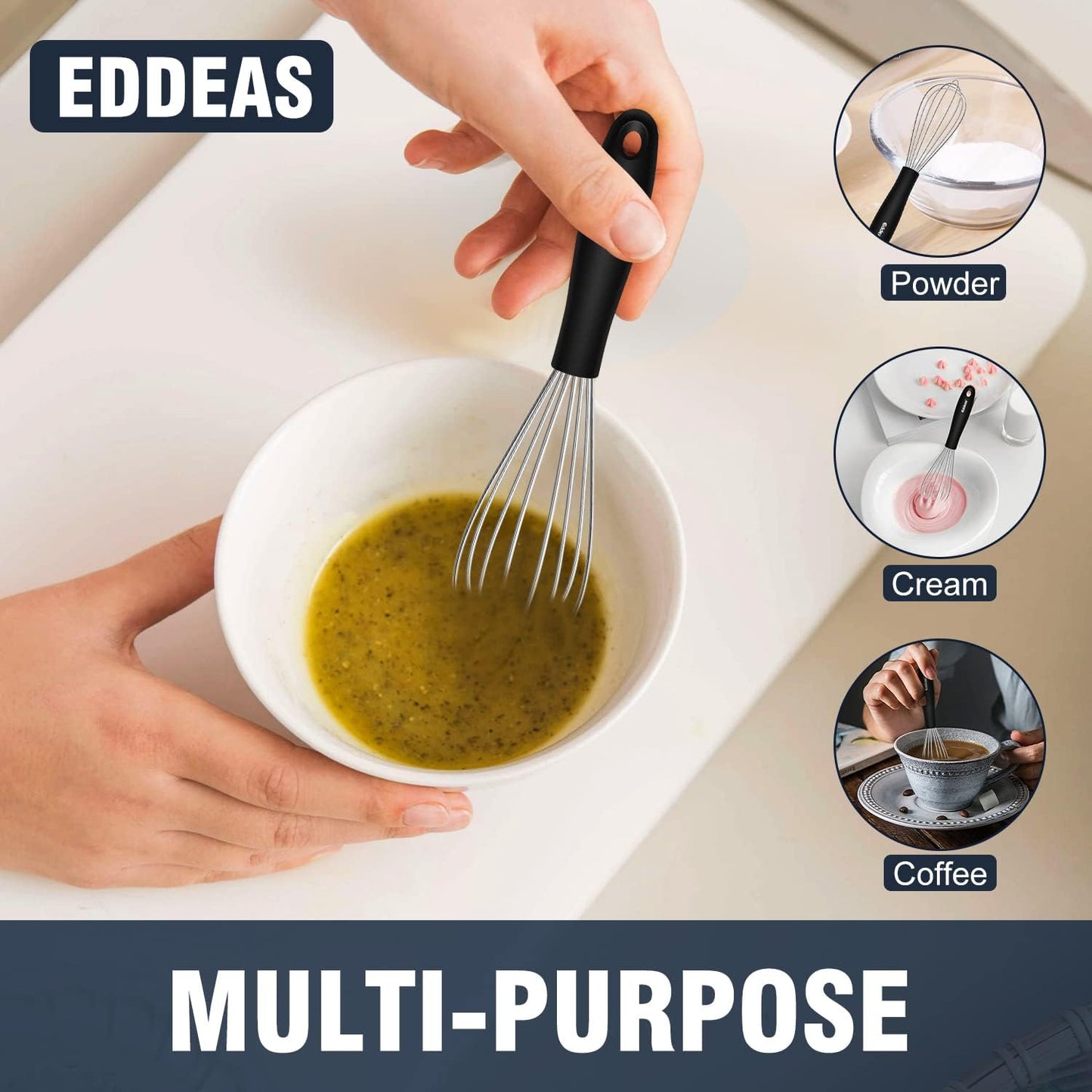 Mini Whisks - Small Whisks （7 and 5.5 inch ）Stainless Steel,Kitchen Balloon Whisk, Sturdy Wires ＆ Strong Handles,Suitable for Egg, Espresso, Hot chocolate, sauces