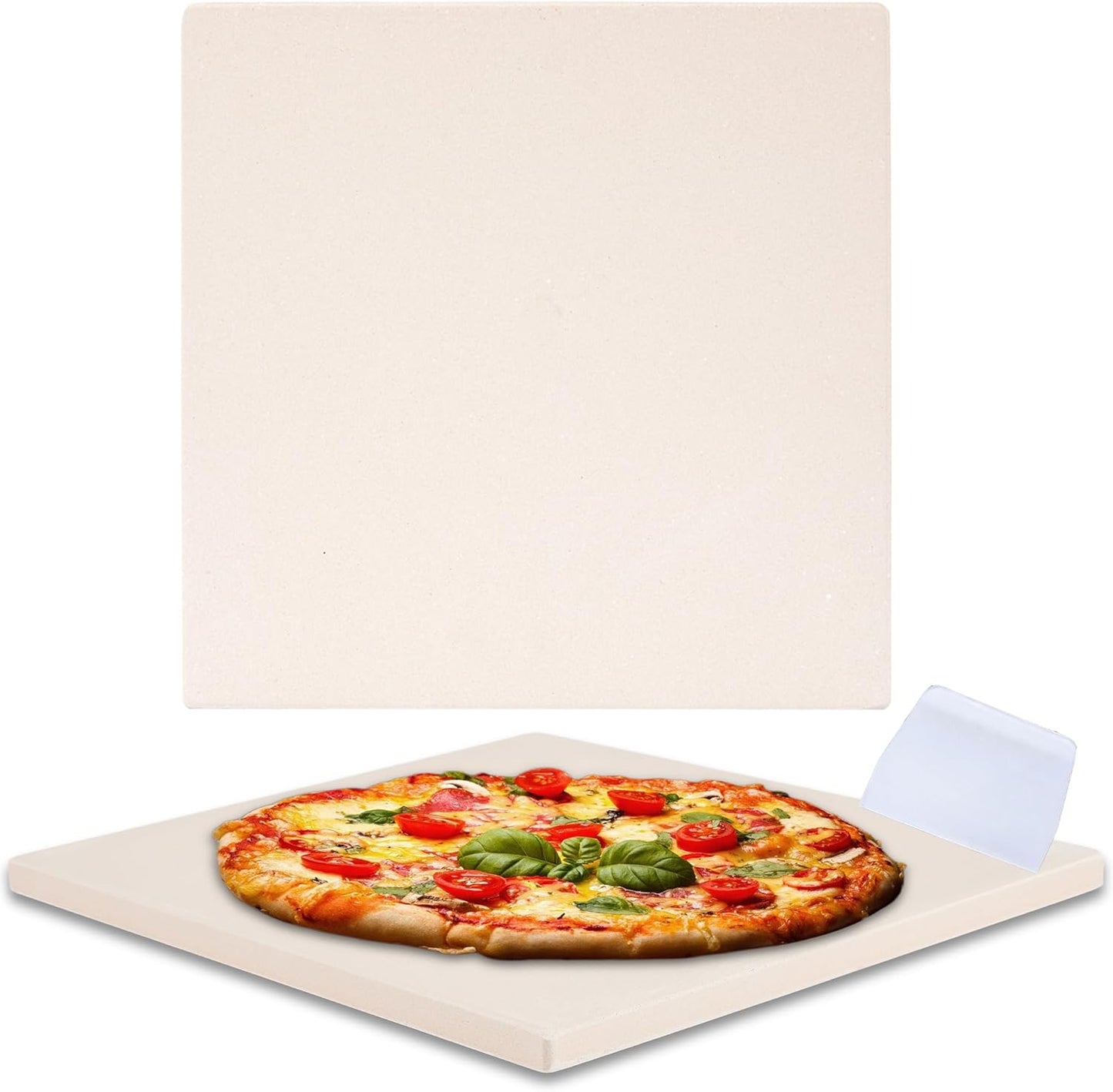 10”x10.4”x0.5” Pizza Stone for Toaster Oven | Rectangular Cordierite Grilling Stone Bread Baking Stone for Grill, Oven