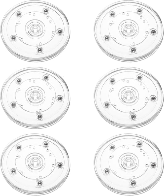 6 Pack 4 inch Small Lazy Susan, Lazy Susan Turntable Organizer Acrylic Cookie Turntable for Kitchen Spice Rack Table Cake Kitchen Pantry Decorating