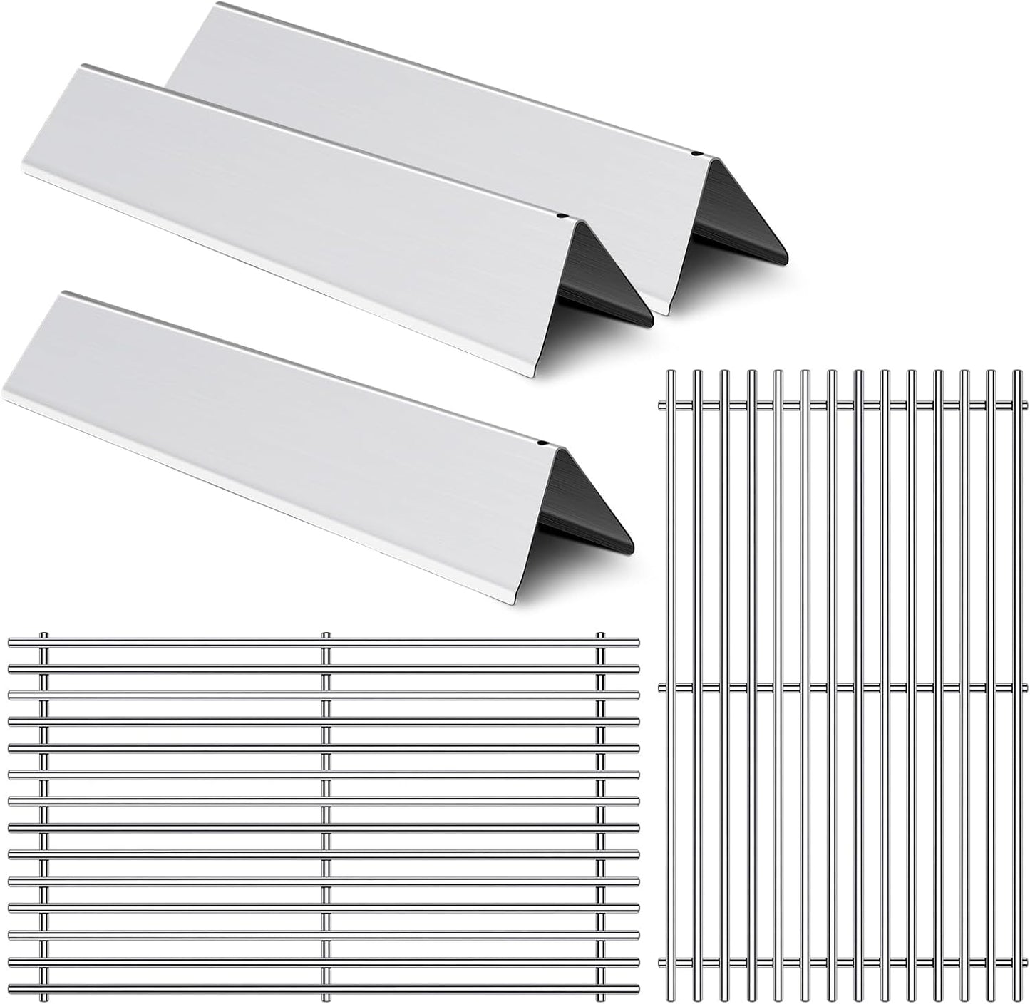 17.5” Grill Grates Replacement for 7637 7635 Weber Spirit I Spirit II E-210, S-210, E-220, S-220 With Front-Mounted Control Panels,Flavorizer Bars Cooking Grid Parts 2 Burners Spirit 200 Series