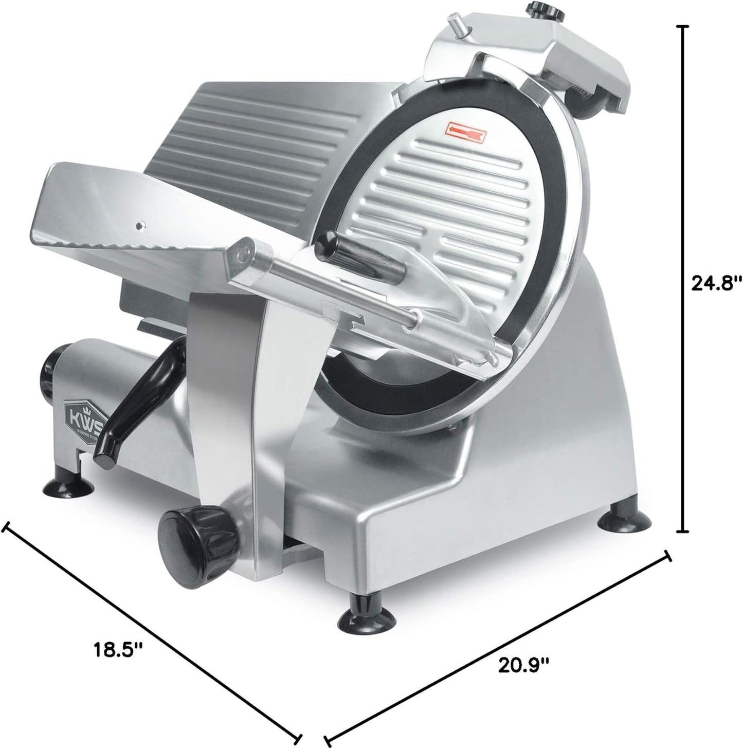 KWS MS-12NT Premium Commercial 420w Electric Meat Slicer 12-Inch Non-sticky Teflon Blade, Frozen Meat/Cheese/Food Slicer Low Noises Commercial and Home Use [ ETL, NSF Certified ]