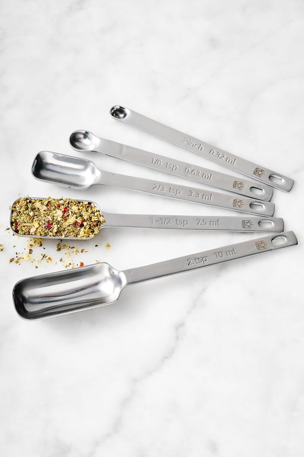 King Arthur Baking Company Odd-Sized Measuring Spoons, 18/8 Stainless Steel, 5-Piece Set
