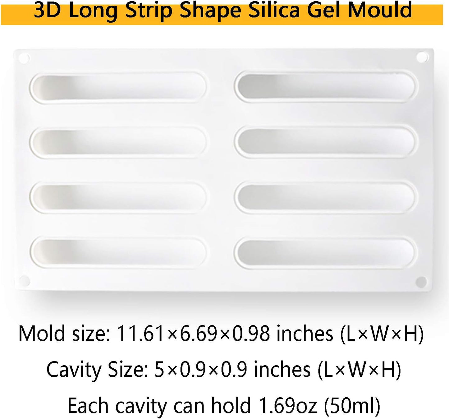 OCPO KITCHEN Eclair Silicone Mold for Baking Mousse Cake, 3D Silicone Baking Mold for Cakes French Pastry Chocolate Brownie, Cake Decoration, 3D Eclair Shape (8-Cavity)