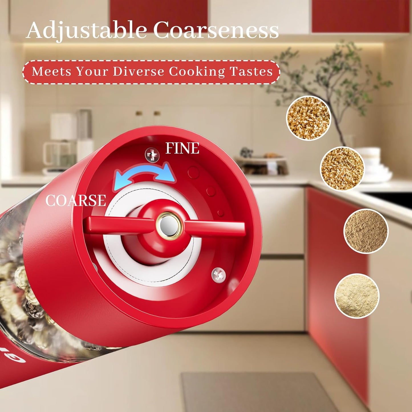 Electric Salt and Pepper Grinder Set, USB Rechargeable Adjustable Coarseness Automatic Salt Pepper Mill Shakers/Grinder Kitchen Spice Mill for Outdoor, Home Chefs, New House Warming Gifts