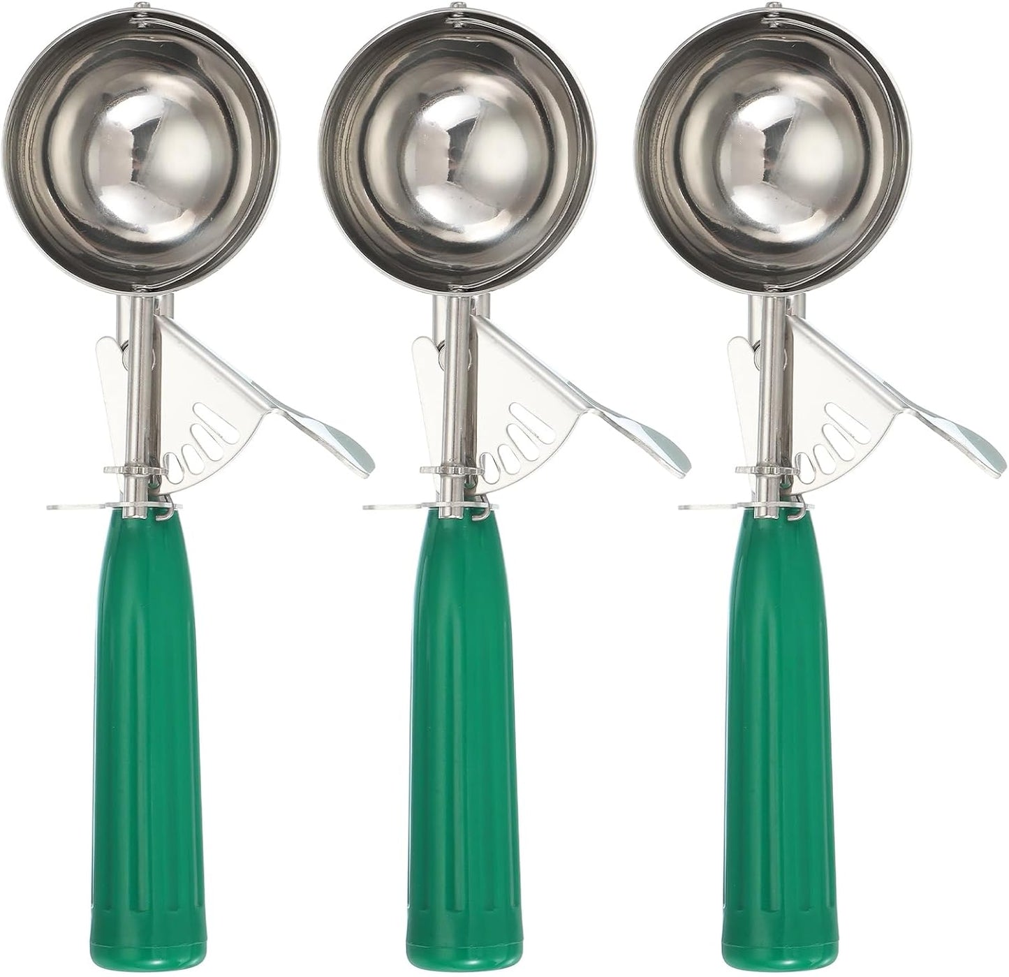 uxcell 3 Pcs Cookie Scoops, Ice Cream Scoop with Trigger for Baking Cookie Dough Rice Pudding Kitchen Gadget, Green