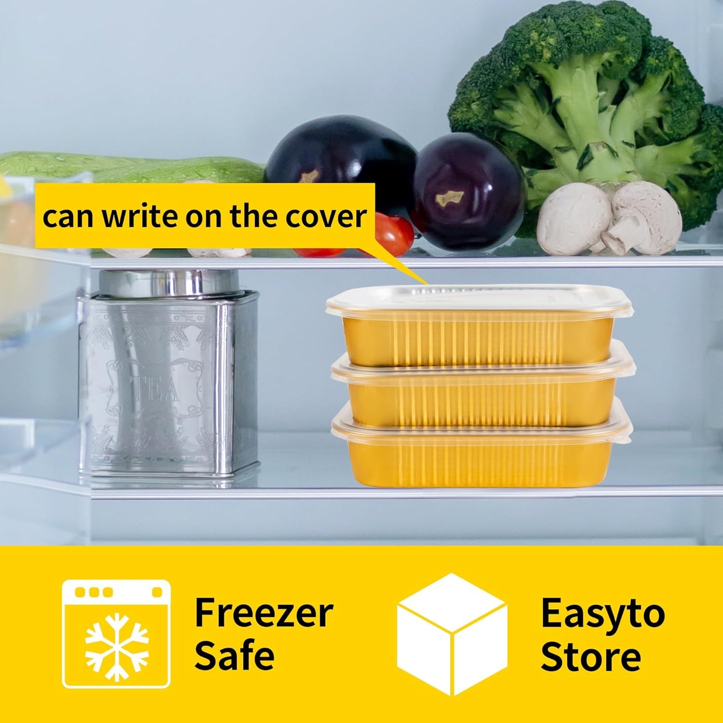 Aluminum Pans with Lids Heavy Duty (40 Pack + 40 Lids, 8.7"×6") 2.25 LB Capacity Foil Food Containers with Lids, Disposable Tin Foil Pans with Lids for Baking, Meal Prep, Freezer, Heating and Takeout