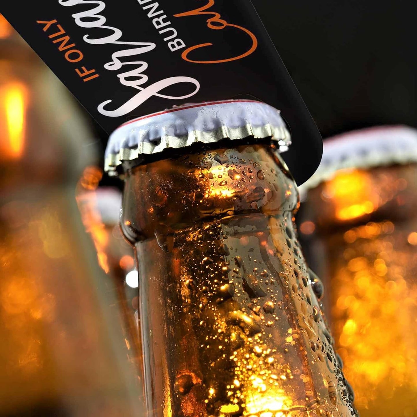 Funny Quote Stainless Steel Bottle Opener If Only Sarcasm Burned Calories Flat Beer Bottle Opener Keychain for Home Kitchen Bar Restaurant Party Birthday Gift