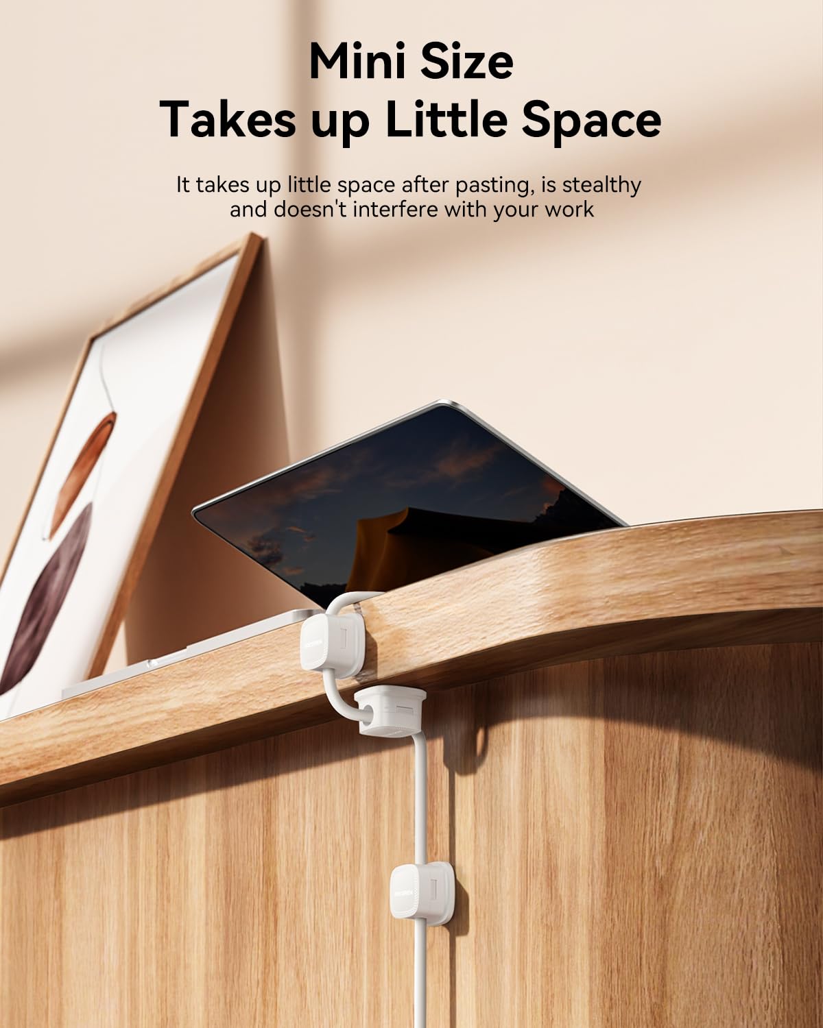 6-Pack Magnetic Cable Clips Cord Organizer-Cable Smooth Adjustable, Rocoren Desk Cable Management Accessories,Cable Holder Clips Wire Holder Keeper for Desktop,Nightstand,Home Office,Workspace,Phone