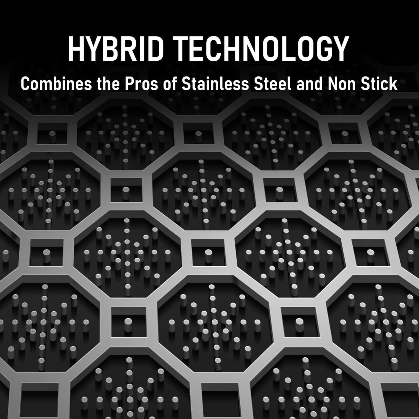 Hybrid 12-Inch Wok with Steamer,Nonstick Stainless Steel Woks & Stir-fry pans with Lid,Stay-Cool Handle,PFOA Free Cookware,Dishwasher and Oven Safe, Works on Induction