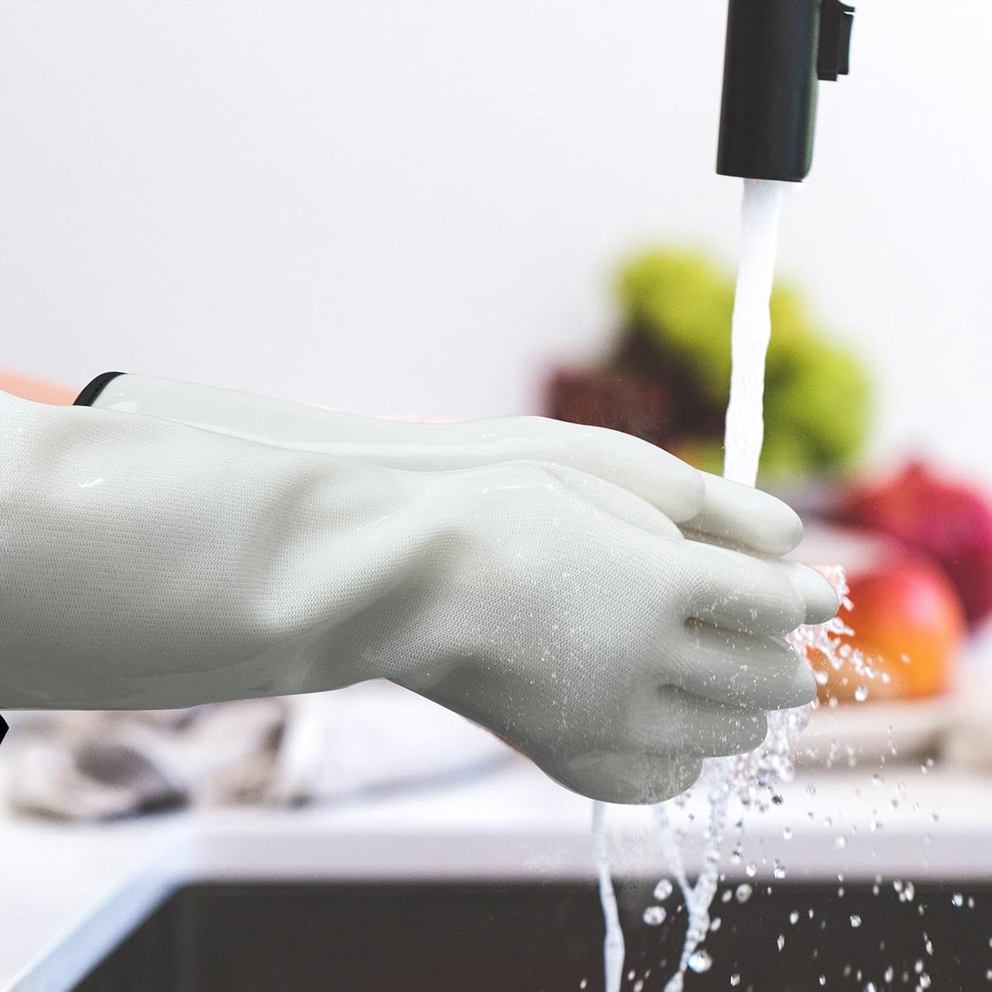 BBQ Gloves for Food Contact Grilling Gloves White, Medium