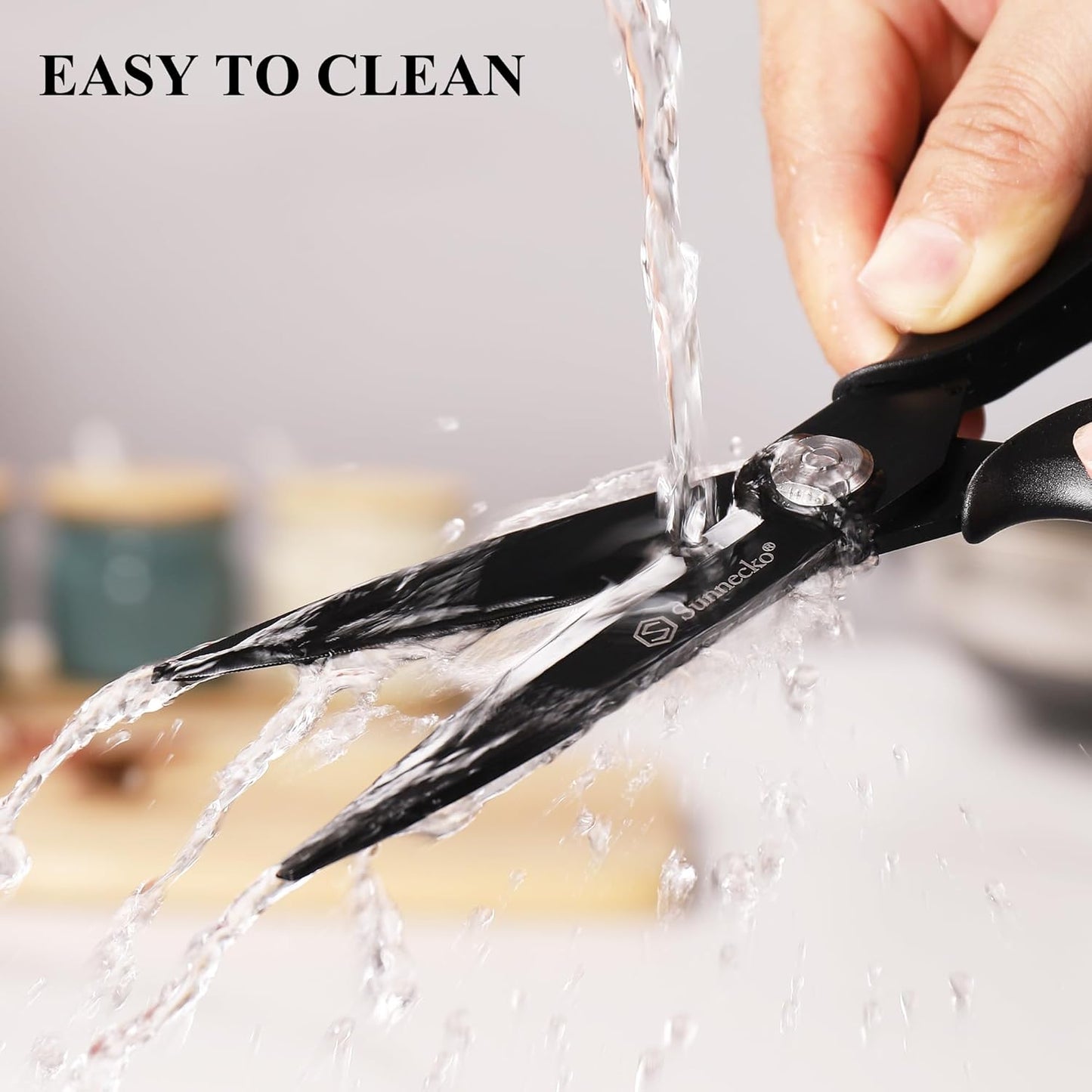 Sunnecko Kitchen Scissors All Purpose Heavy Duty Scissors Titanium Coated, Kitchen Shears for Food, Micro Serrated with Detachable Blades