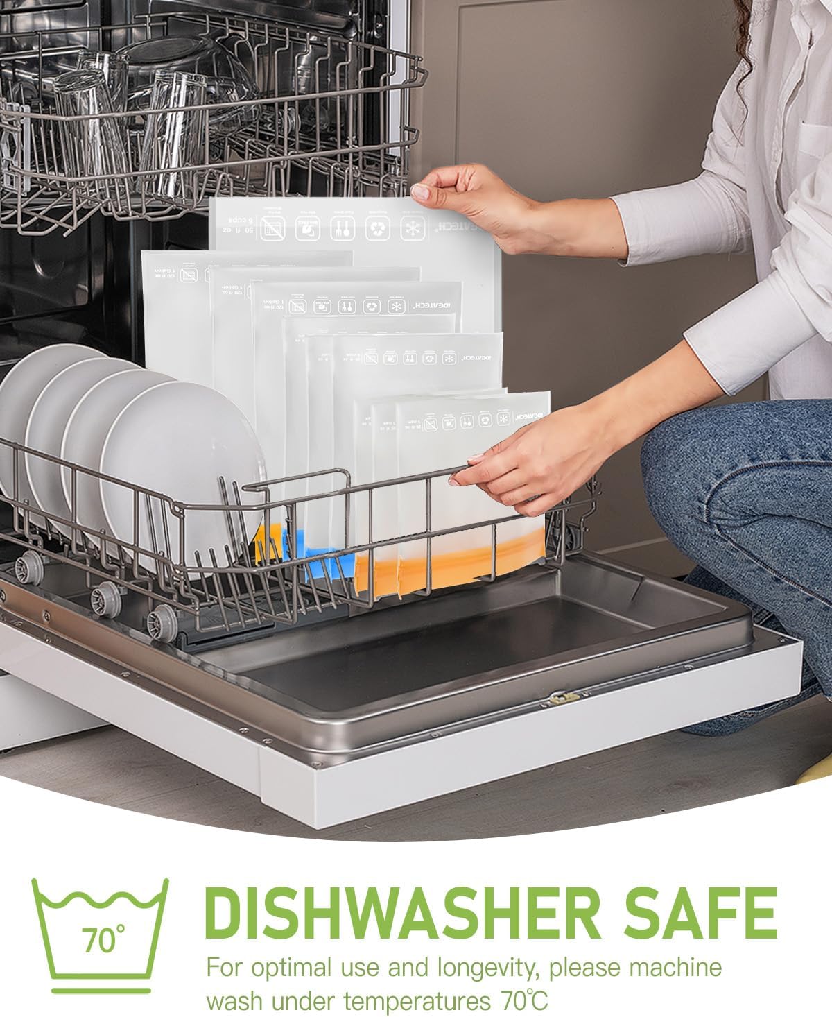 IDEATECH 10Pack Reusable Snack Bags Dishwasher Safe, BPA Free Food Storage Freezer Bags, Small Reusable Resealable Baggies for Cookies, Candy (10Snack, Grey)