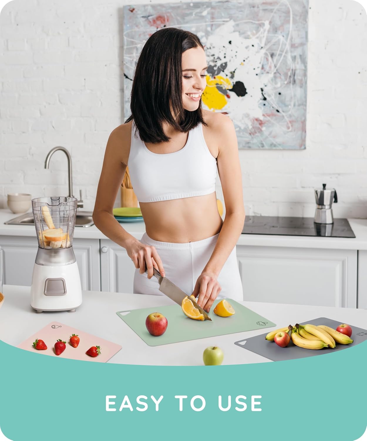 July Home Cutting Board Alternative for Kitchen - Extra Thick Flexible Plastic Cutting Board Set of 3, Non-Slip, BPA-Free, Easy to Clean, Colored Cutting Mats for Cooking, Durable Chopping Sheets