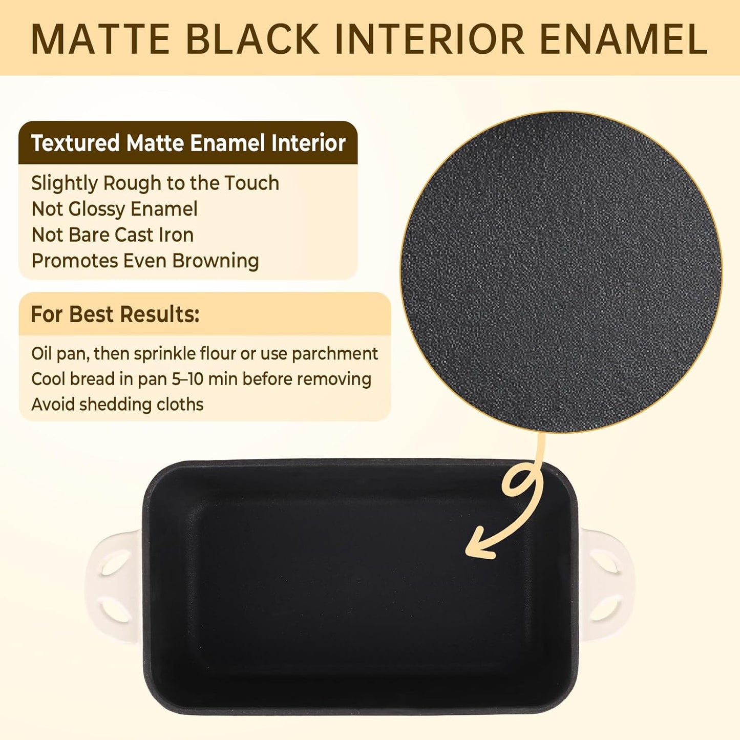 9x5 Enameled Cast Iron Loaf Pan with Lid - 2 in 1 Bread Pan for Baking Homemade Sourdough