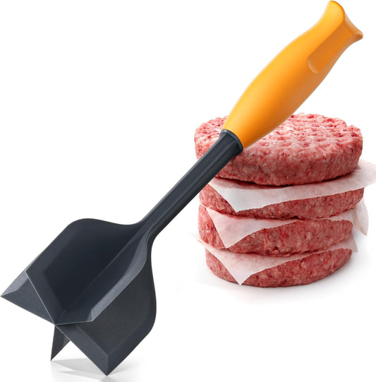 Li&Zhao Ground Beef Chopper Tool - Meat Chopper for Ground Beef Ground Meat Smasher Hamburger Smasher Tool Ground Beef Masher Meat Spatula Chopper Potato Mashers Heat Resistant Nylon for Mix (Orange)
