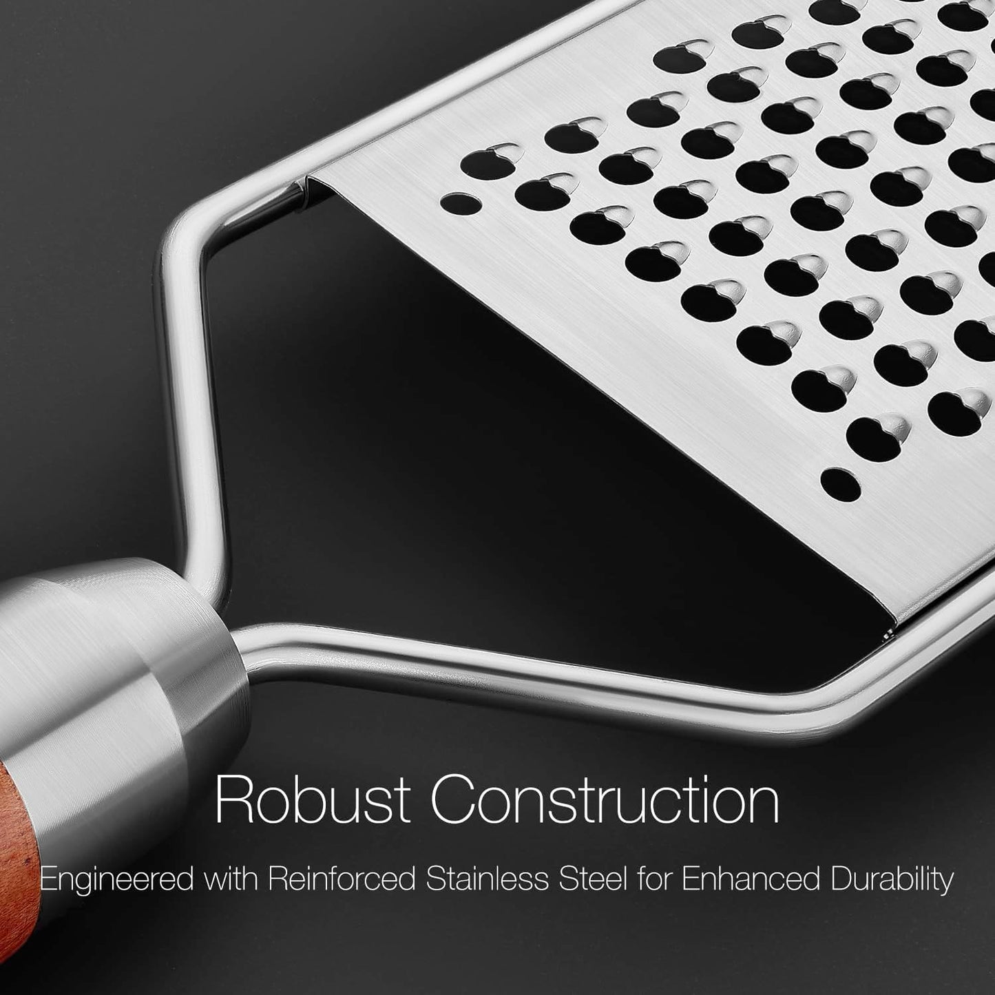 Professional-Grade Lemon Zester with Fine Blades, Lightweight Cheese/Vegetable Grater, Solid Wood Handle Design - Rust-Resistant, Durable, Essential Kitchen Tool （B2）