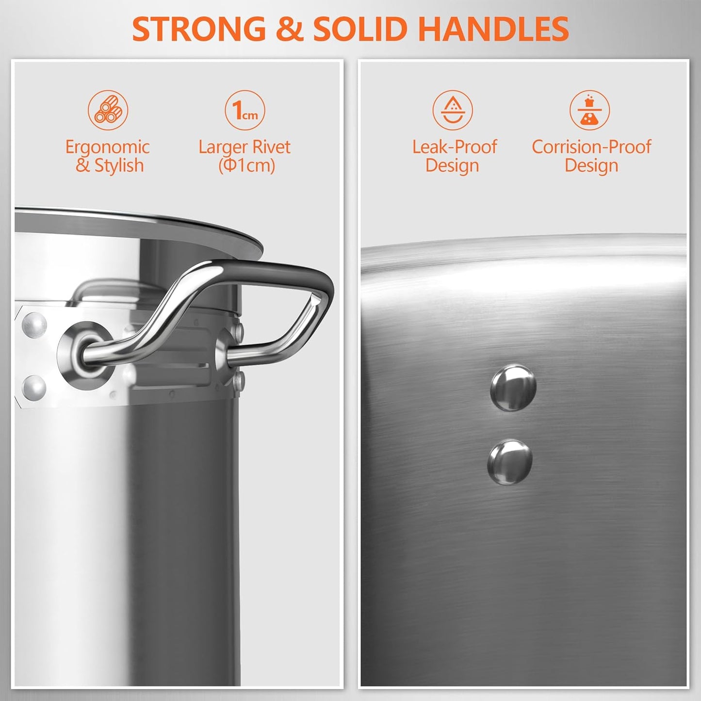 75 Quart Stainless Steel Stock Pot with Lid – Extra Large Commercial Cooking Pot for Soup, Stew, Seafood – Heavy Duty, Induction Ready – Perfect for Restaurants & Big Gatherings