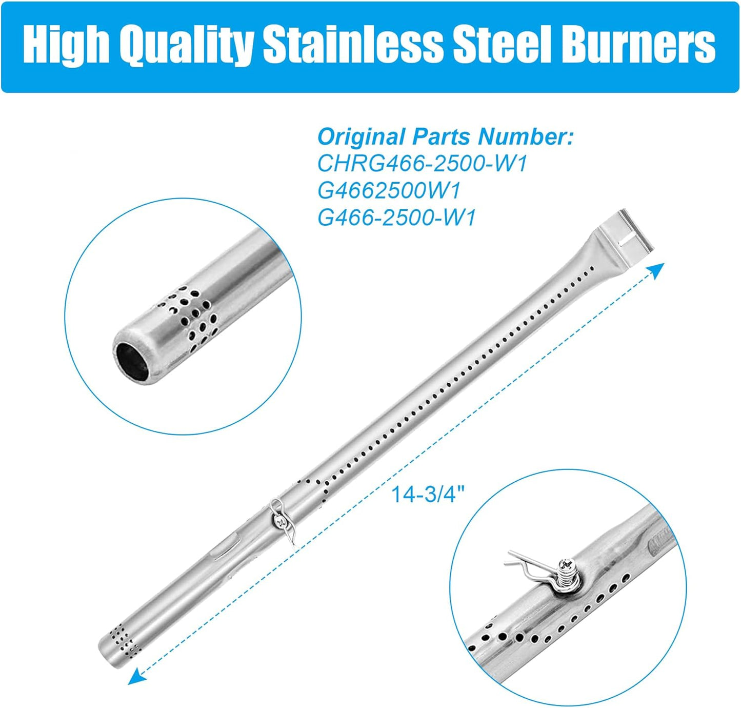 Grill Replacement Parts for Charbroil Performance TRU-Infrared 300 2 Burner 463633316 463672016 Gas Grill,17" Emitter Plates,Heat Tent Plates and Grill Burners for Charbroil G466-2500-W1