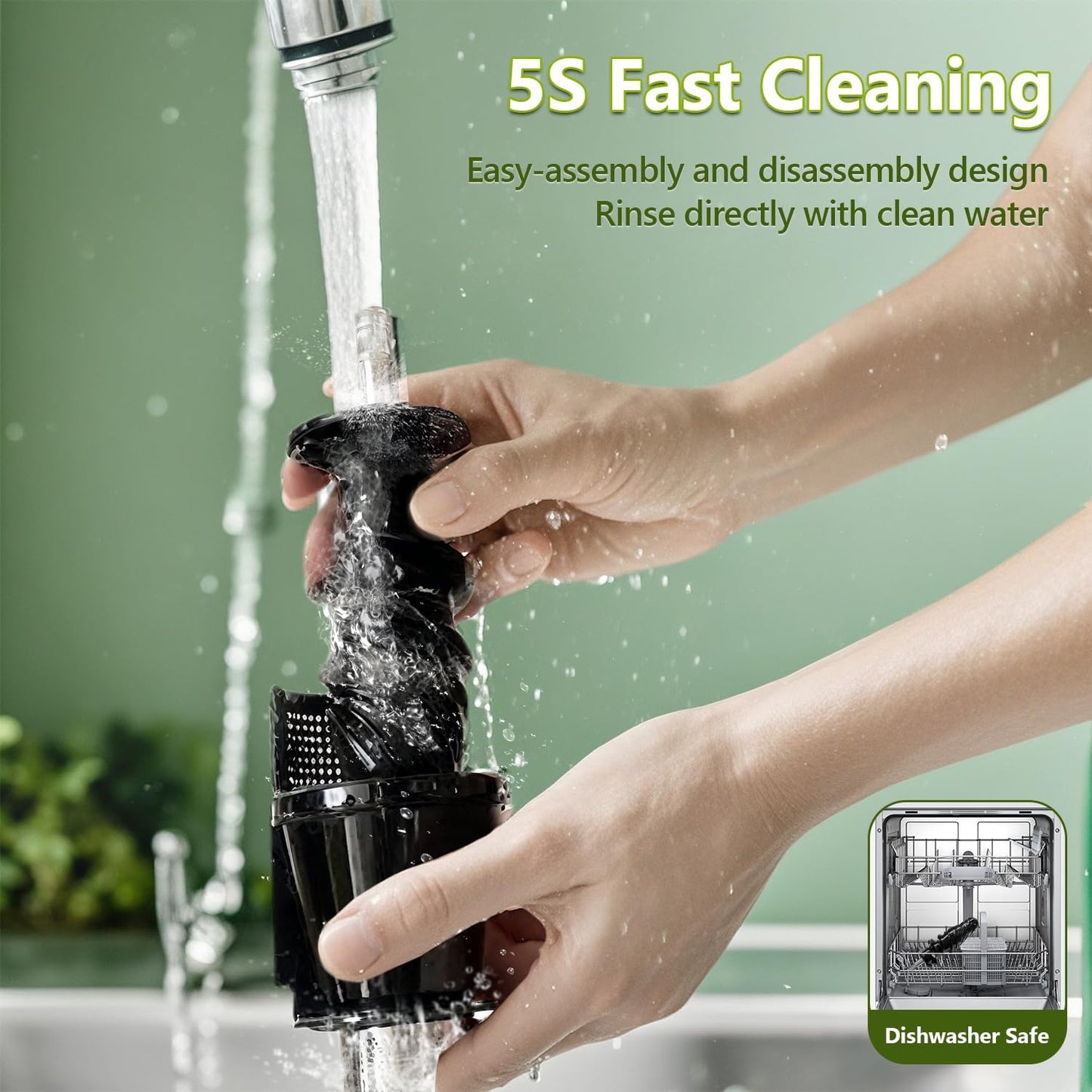 Slow Juicer Carrot Ginger, 250W Cold Press Juicer Machine BAP Free, Easy To Clean High Yield Juicer Extractor with Grinding Function, Dishwasher Safe Masticating Juicer for Hard Vegetable and Fruit