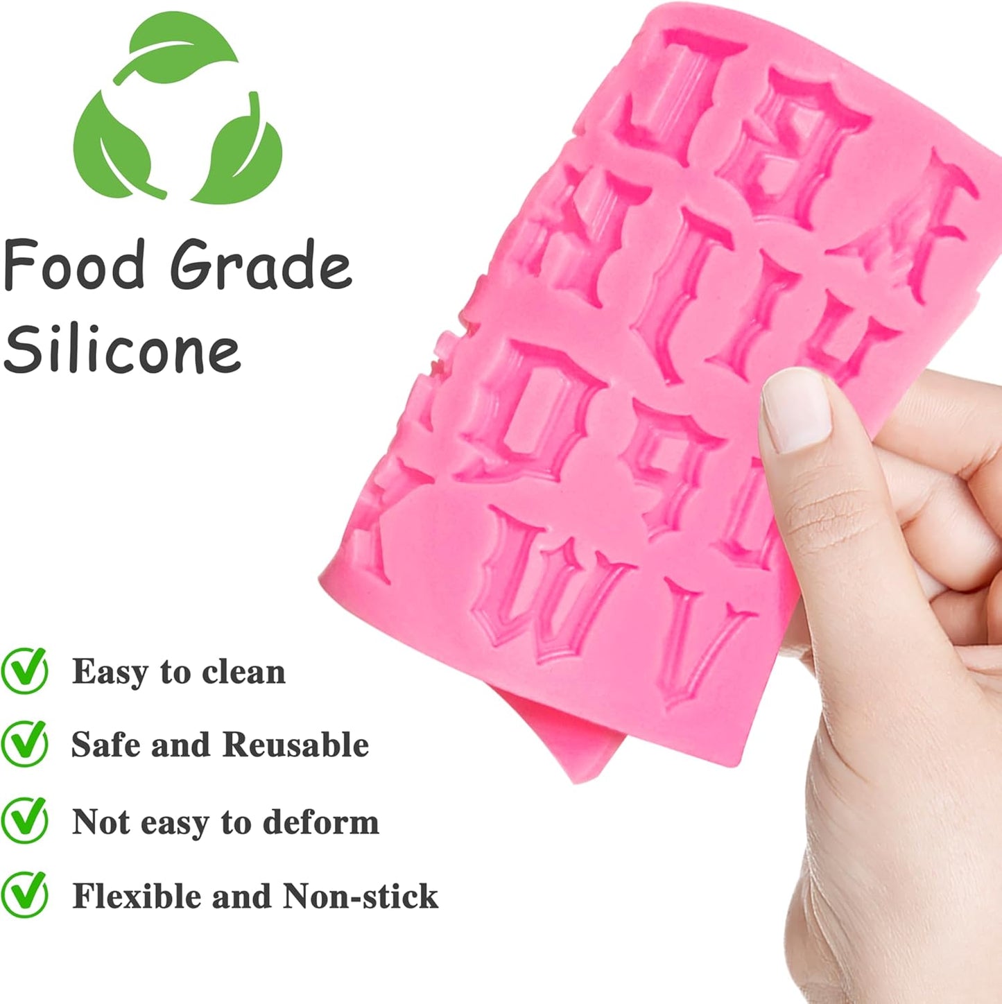 Letters Molds And Numbers Molds, 0-9 Number And 26 Letters Silicone Molds,Fondant Mold Chocolate Molds,Cookie Cutters,For Baking Desserts And Cake Decoration