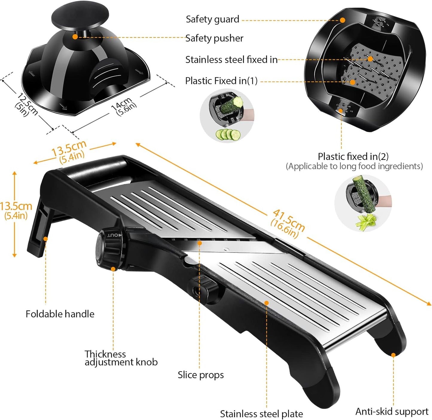 MASTERTOP Mandoline Slicer for Kitchen Adjustable Stainless Steel Food Slicer Vegetable Chopper Onion Waffle French Fry Cutter Potato Chip Julienne Slicer with Safety Gloves