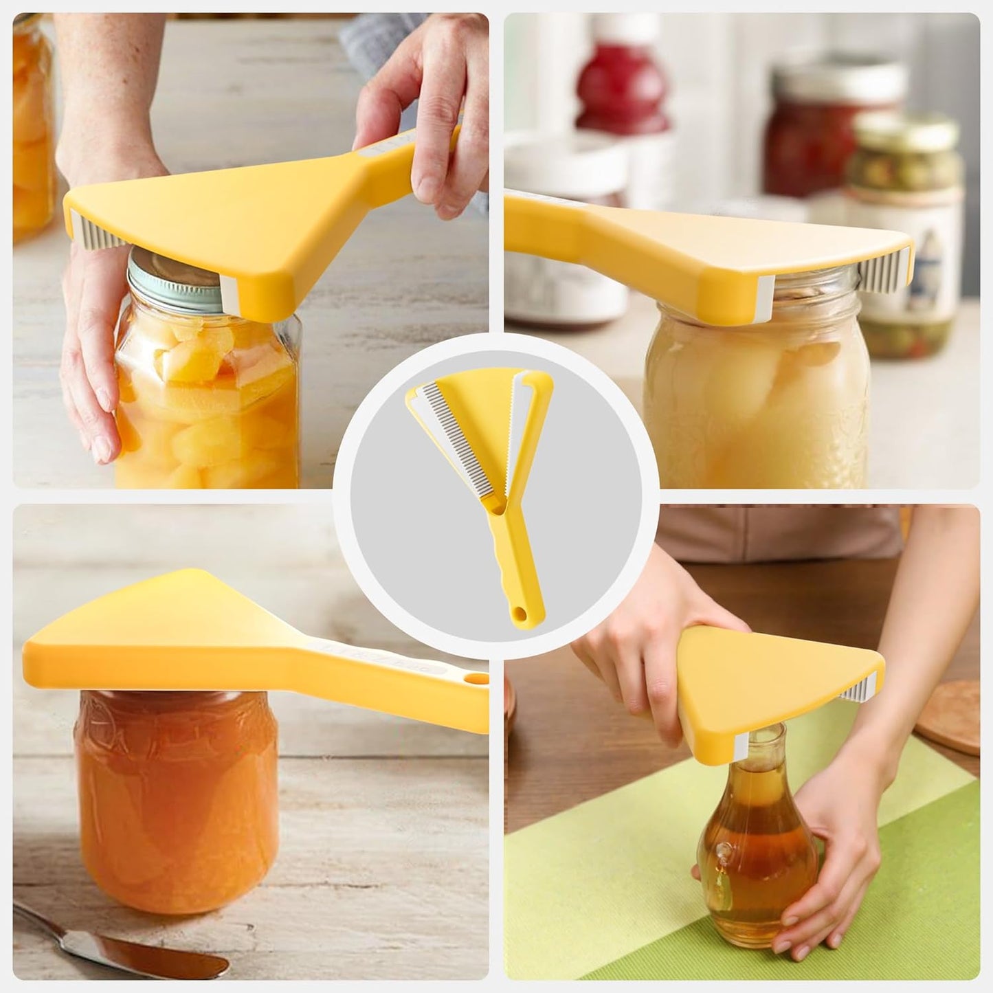 Li & Zhao Jar Opener Gripper for Weak Hands - Jar Lid Opener Grip Jar Opener Beer Bottle Opener Swing Away Can Opener Easy Twist Off Lid for Seniors with Arthritis Kitchen Gadgets(Orange)