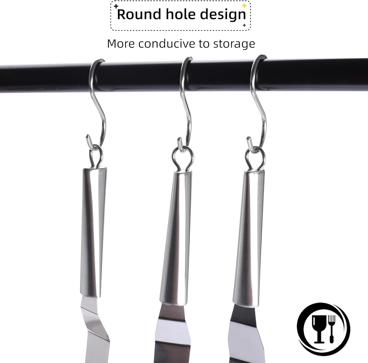 Offset Spatulas Cake Icing Knife 6 8 10 Inch with 3 Metal Hook Angled Cake Frosting Decorating Spatula Set of 3